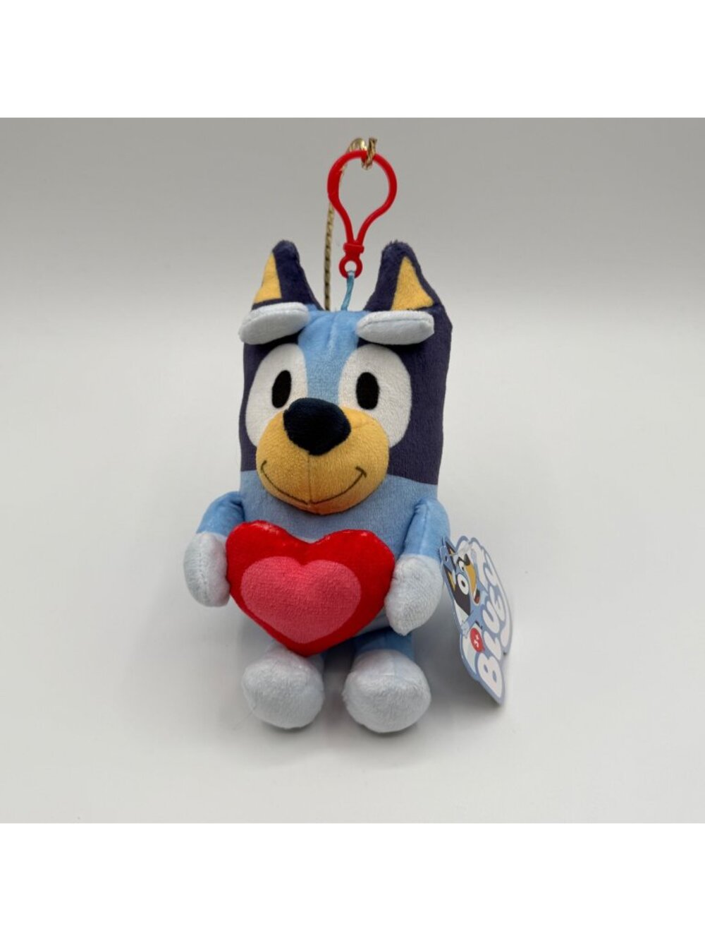 2018 Bluey Heart Valentine's Day Backpack Clip 8” Stuffed Plush Animal w/ Tag